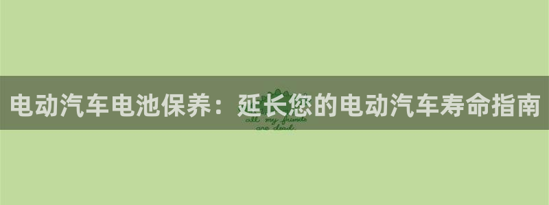 优发国际一触即发登陆：电动汽车电池保养：延长您的电动汽车寿命指南